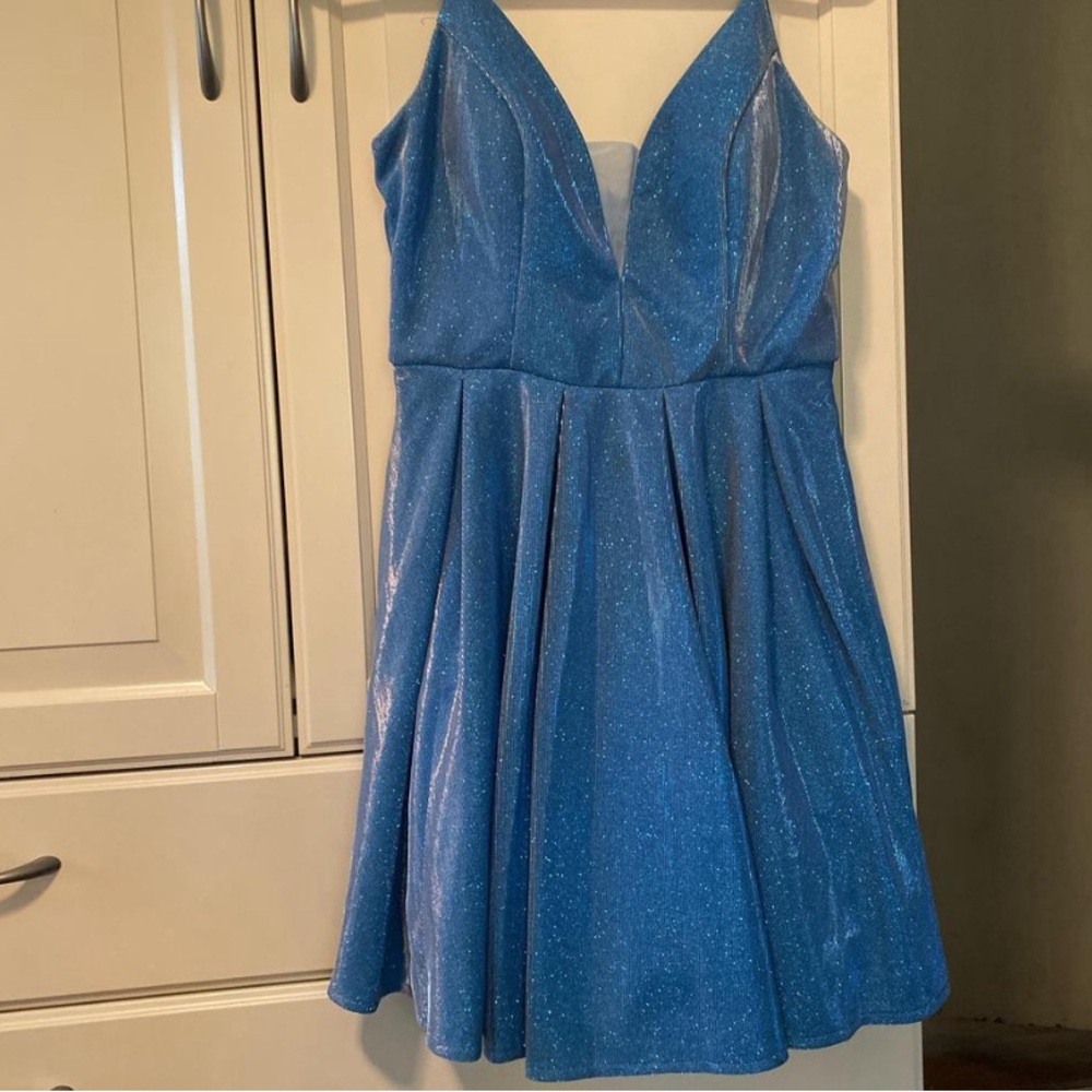 Sparkling Blue Sleeveless Dress